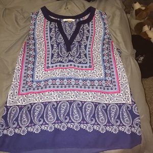 Printed tank top blouse